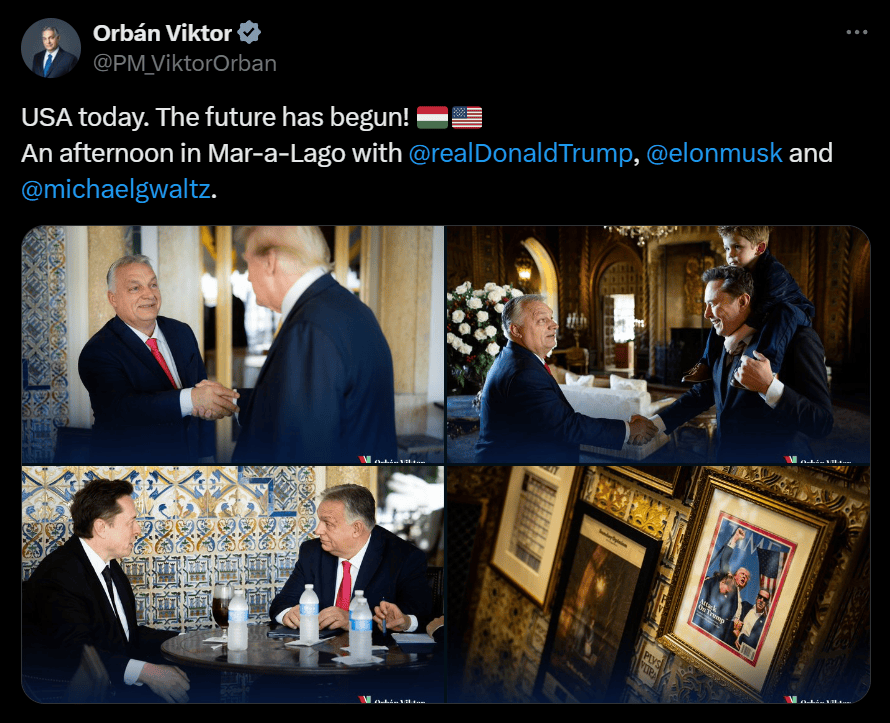 外媒：匈牙利总理欧尔班发帖<strong></p>
<p>货币掉期</strong>，称其在海湖庄园与特朗普、马斯克会面